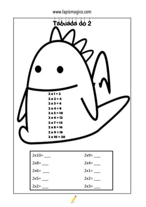 Tabuada do 2, ficha pdf nº6 Tabuada do 2, ficha pdf nº6