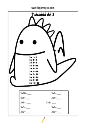 Tabuada do 3, ficha pdf nº6