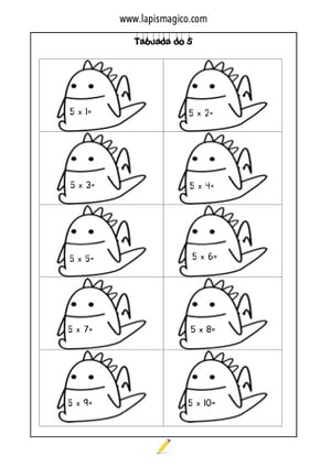 Tabuada do 5, ficha pdf nº6
