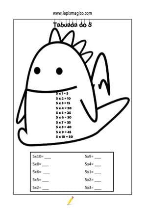 Tabuada do 5, ficha pdf nº5