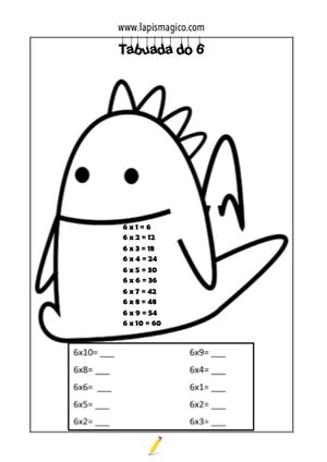 Tabuada do 6, ficha pdf nº6
