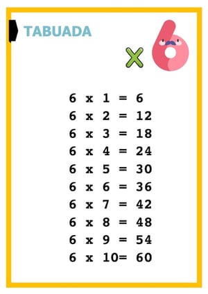 Tabuada do 6, ficha pdf nº4
