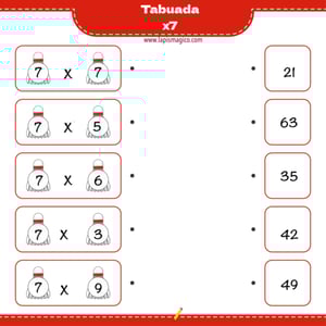 Tabuada do 7, ficha pdf nº7
