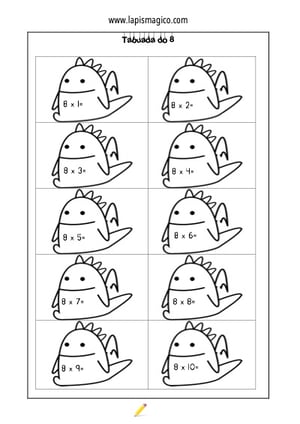 Tabuada do 8, ficha pdf nº5