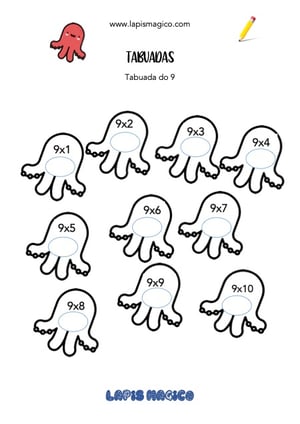 Tabuada do 9, ficha pdf nº2 Tabuada do 9, ficha pdf nº2