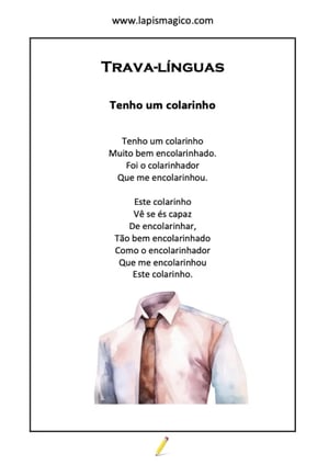 Tenho um colarinho, ficha pdf nº1
