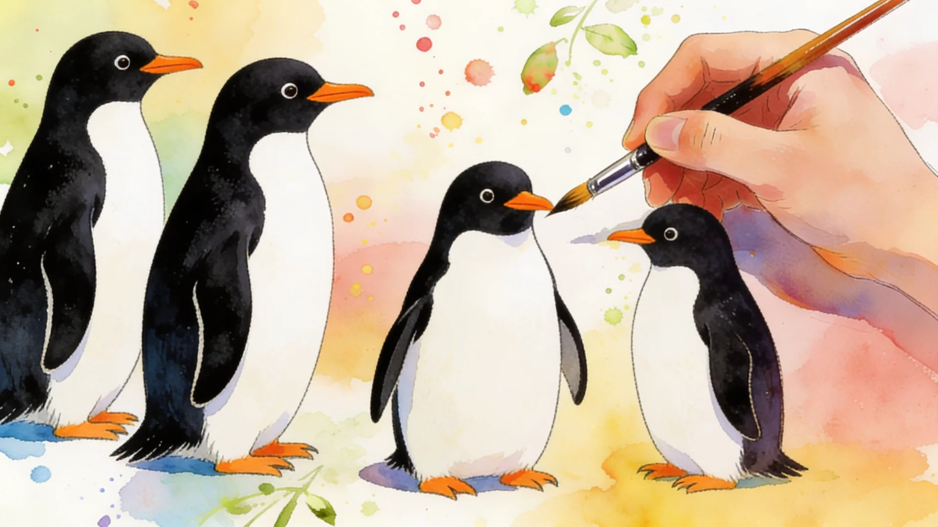 Desenhos de pinguins para imprimir e colorir