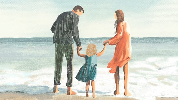 Manhã na Praia, historinha da menina Teresa com os pais