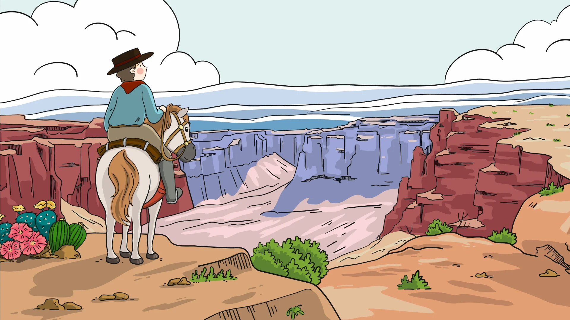 Labirinto do cowboy para crianças