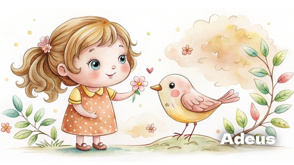 Adeus, lengalenga curta para crianças