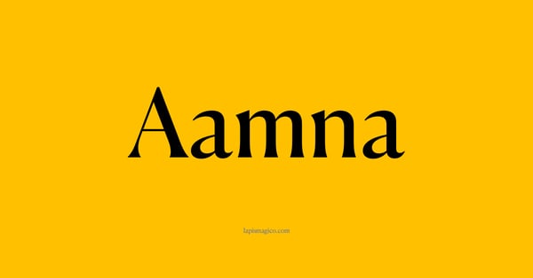 Nome Aamna, ficha divertida com pontilhado para crianças