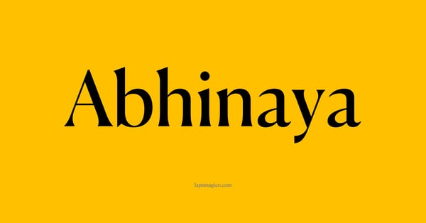 Nome Abhinaya, ficha divertida com pontilhado para crianças