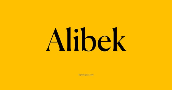 Nome Alibek, ficha divertida com pontilhado para crianças