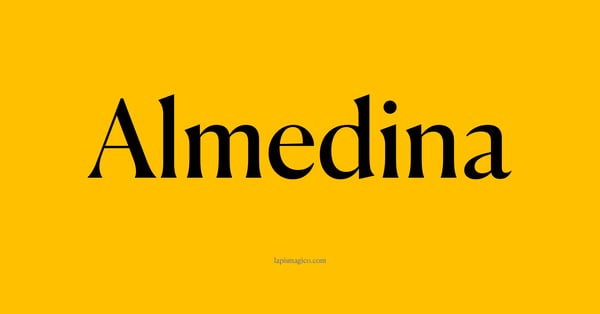 Nome Almedina, ficha divertida com pontilhado para crianças