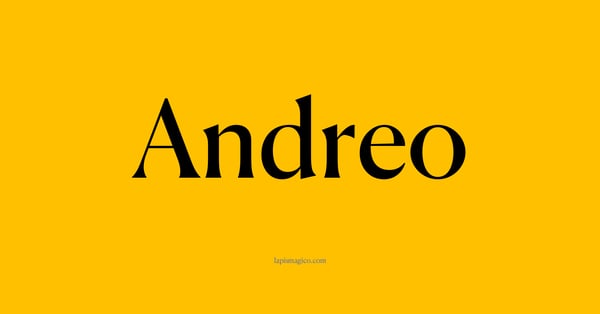 Nome Andreo, ficha divertida com pontilhado para crianças