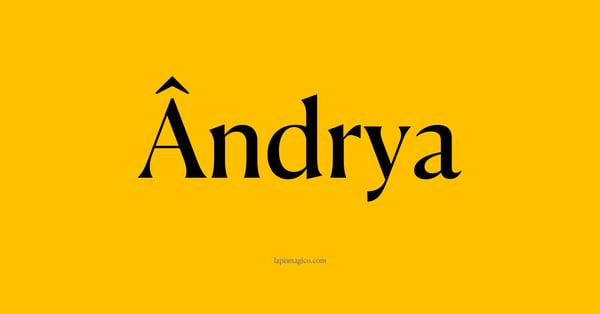 Nome Ândrya, ficha divertida com pontilhado para crianças