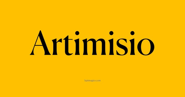 Nome Artimisio, ficha divertida com pontilhado para crianças