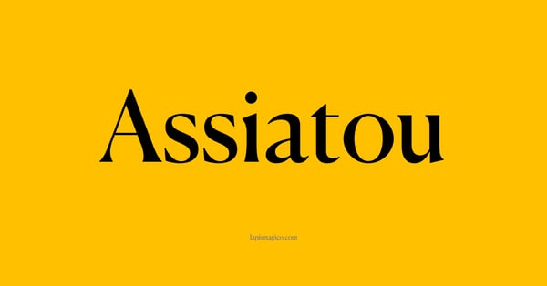 Nome Assiatou, ficha divertida com pontilhado para crianças