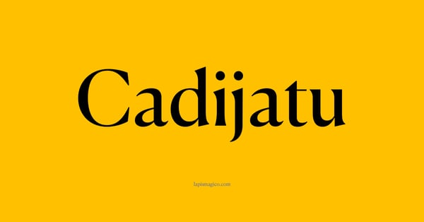 Nome Cadijatu, ficha divertida com pontilhado para crianças