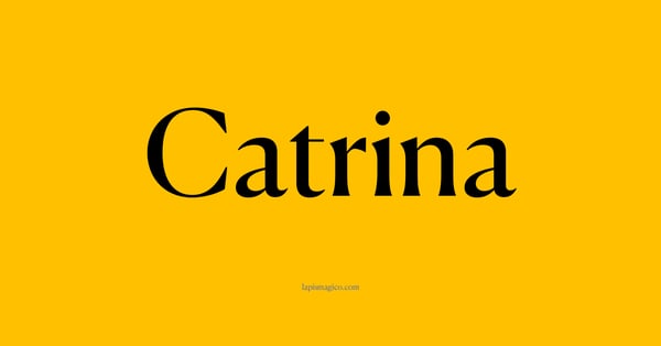 Nome Catrina, ficha divertida com pontilhado para crianças