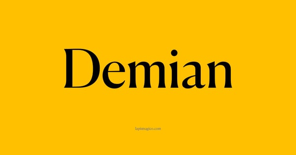 Nome Demian, ficha divertida com pontilhado para crianças