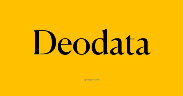 Nome Deodata, ficha divertida com pontilhado para crianças