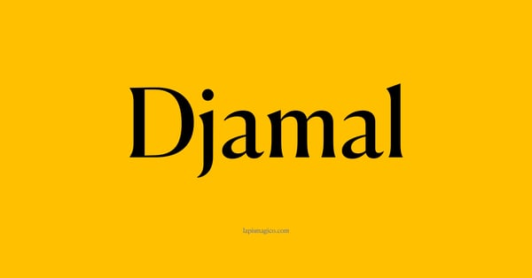 Nome Djamal, ficha divertida com pontilhado para crianças