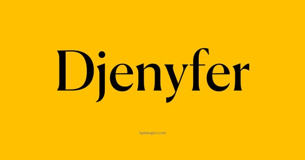 Nome Djenyfer, ficha divertida com pontilhado para crianças