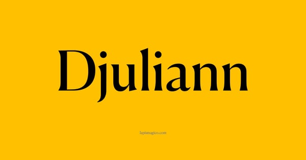 Nome Djuliann, ficha divertida com pontilhado para crianças