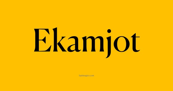 Nome Ekamjot, ficha divertida com pontilhado para crianças