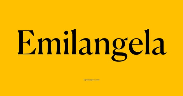 Nome Emilangela, ficha divertida com pontilhado para crianças