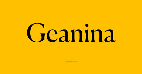 Nome Geanina, ficha divertida com pontilhado para crianças