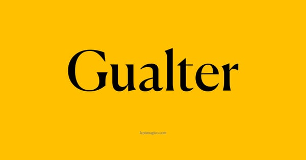 Nome Gualter, ficha divertida com pontilhado para crianças