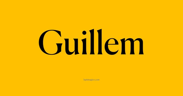 Nome Guillem, ficha divertida com pontilhado para crianças