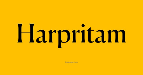 Nome Harpritam, ficha divertida com pontilhado para crianças