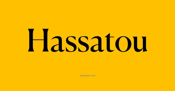 Nome Hassatou, ficha divertida com pontilhado para crianças