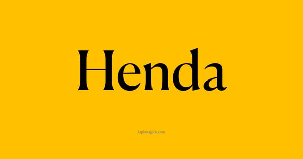 Nome Henda, ficha divertida com pontilhado para crianças