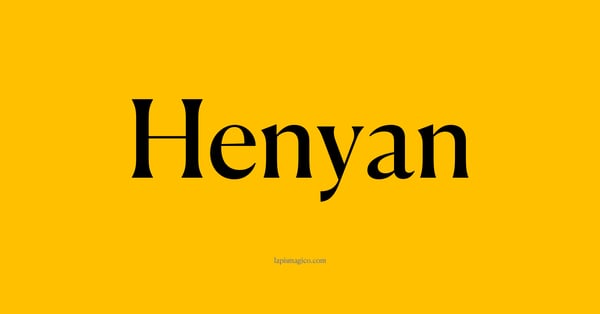 Nome Henyan, ficha divertida com pontilhado para crianças