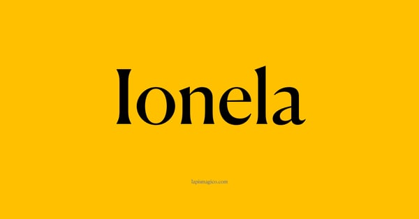 Nome Ionela, ficha divertida com pontilhado para crianças