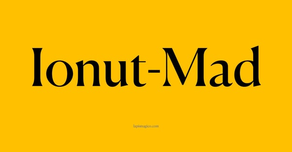 Nome Ionut-Mad, ficha divertida com pontilhado para crianças