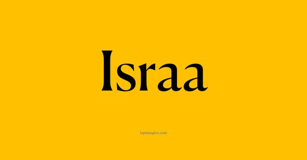 Nome Israa, ficha divertida com pontilhado para crianças