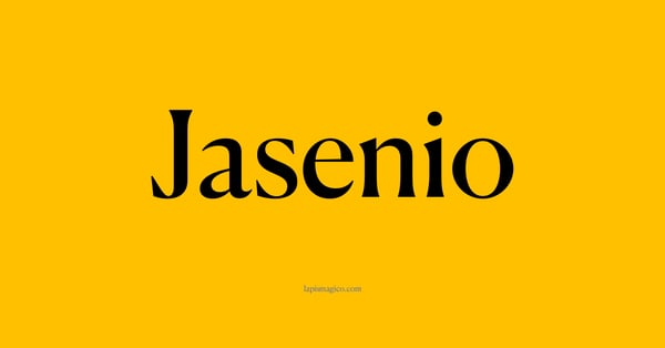 Nome Jasenio, ficha divertida com pontilhado para crianças