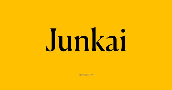 Nome Junkai, ficha divertida com pontilhado para crianças