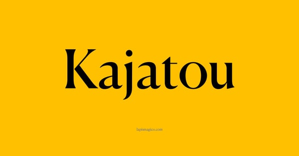 Nome Kajatou, ficha divertida com pontilhado para crianças