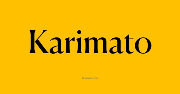Nome Karimato, ficha divertida com pontilhado para crianças
