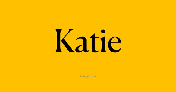 Nome Katie, ficha divertida com pontilhado para crianças