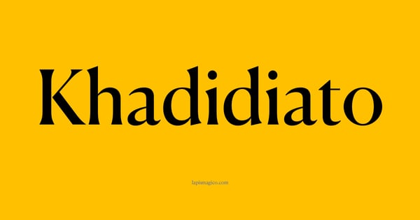 Nome Khadidiato, ficha divertida com pontilhado para crianças