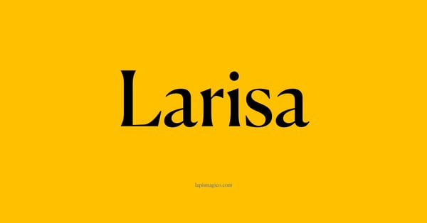 Nome Larisa, ficha divertida com pontilhado para crianças