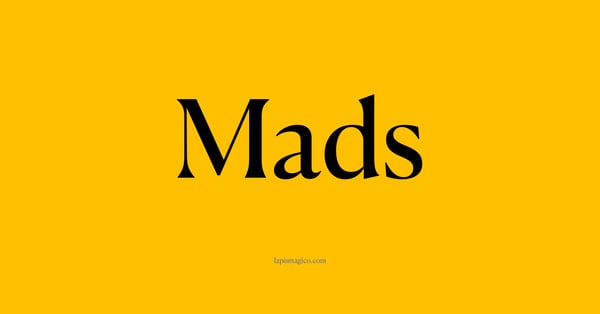 Nome Mads, ficha divertida com pontilhado para crianças