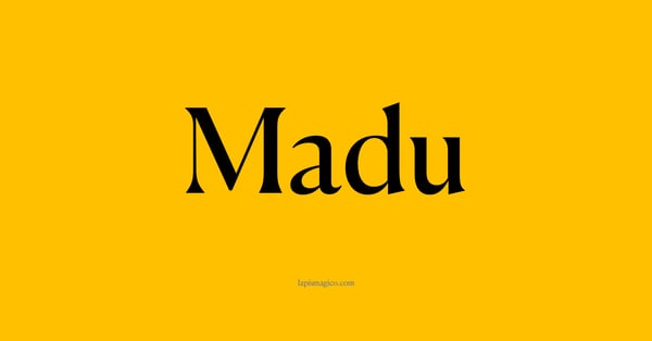 Nome Madu, ficha divertida com pontilhado para crianças